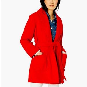 🍎 J. Crew Women’s Red Wool Wrap Coat L